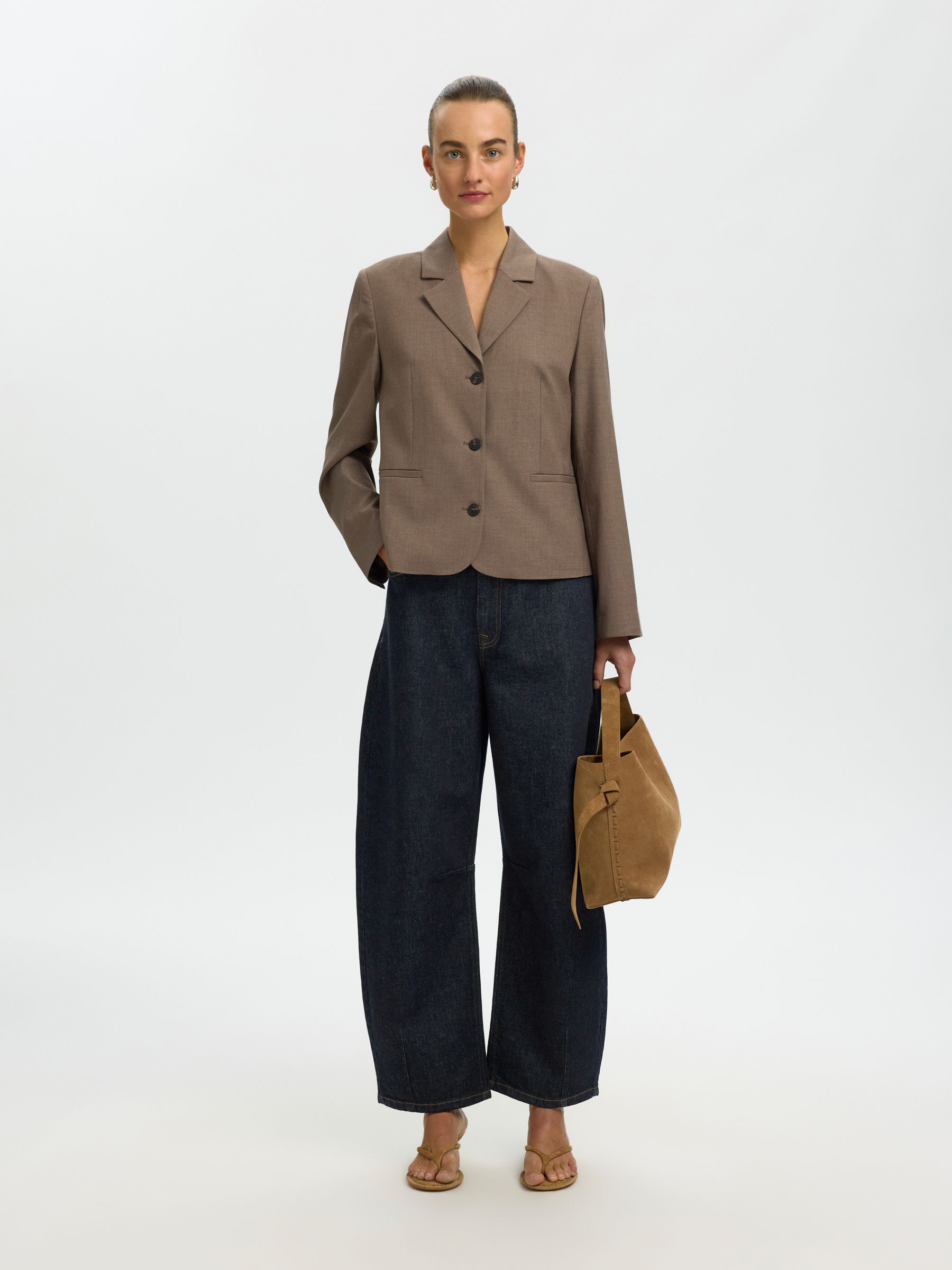 TAILLE MI-HAUTE JEANS BARREL, Dark Blue Denim, highres