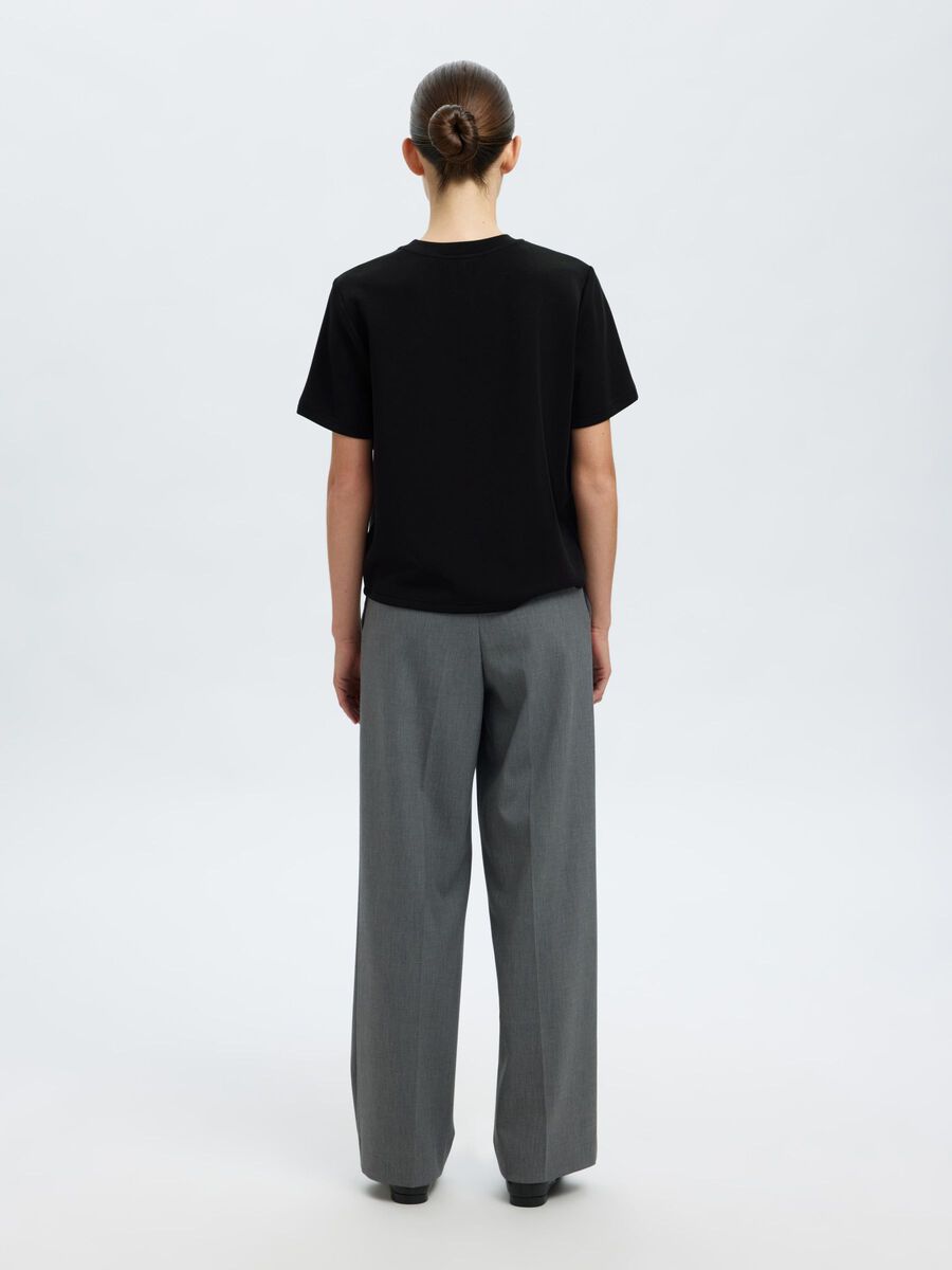 Selected BOXY FIT T-SHIRT MET RONDE HALS, Black, highres - 16099930_Black_004.jpg