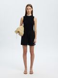 Selected MID WAIST LINEN-BLEND SHORTS, Black, highres - 16097919_Black_008.jpg