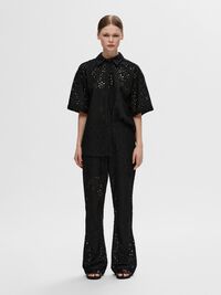 LACE TROUSERS, Black, highres