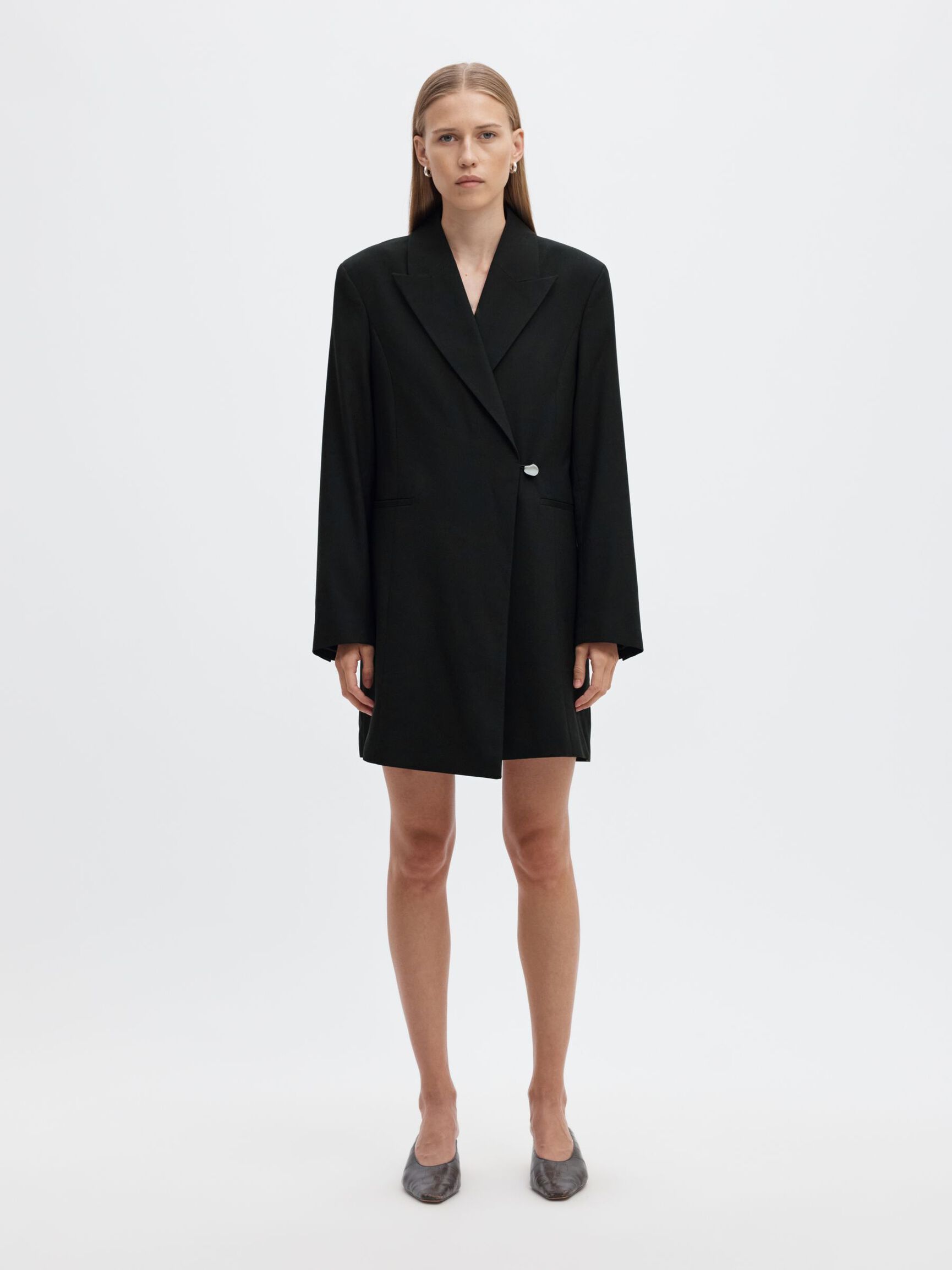 STRUCTURED BLAZER DRESS, Black, highres