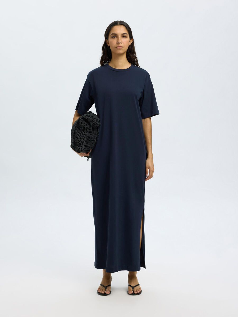 Selected MAXI SHORT SLEEVED DRESS, Dark Sapphire, highres - 16096501_DarkSapphire_003.jpg