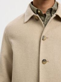 WOOL BLEND JACKET, Sandshell, highres