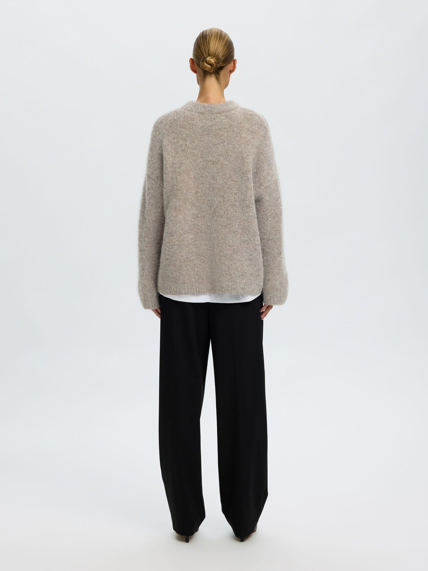 WOOL BLEND  PULLOVER, Steel Gray, highres