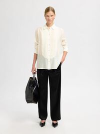 RELAXED FIT TUXEDO SHIRT, Angora, highres