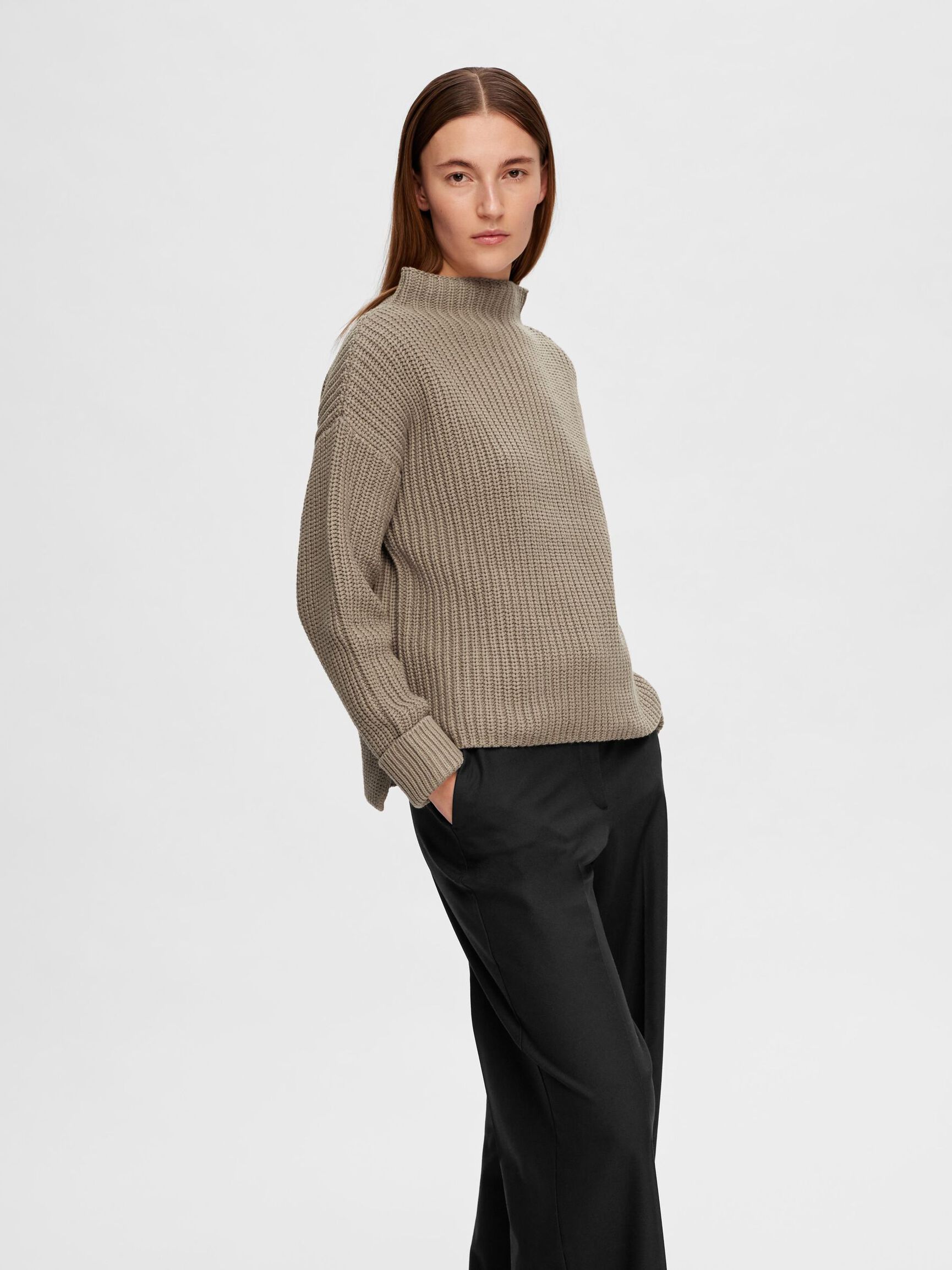 OVERSIZED JUMPER, Greige, highres