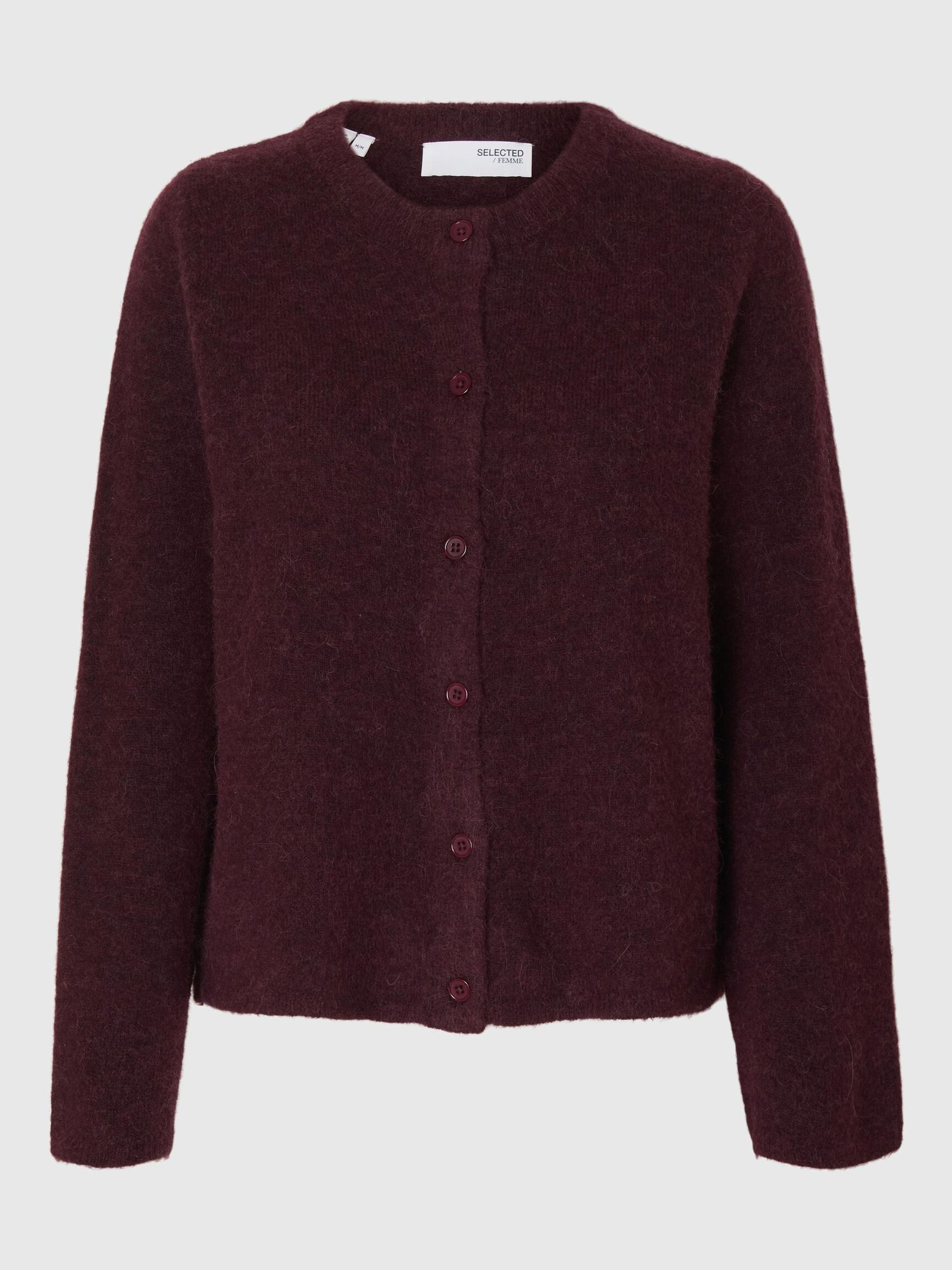ULDBLANDING STRIKKET CARDIGAN, Fig, highres