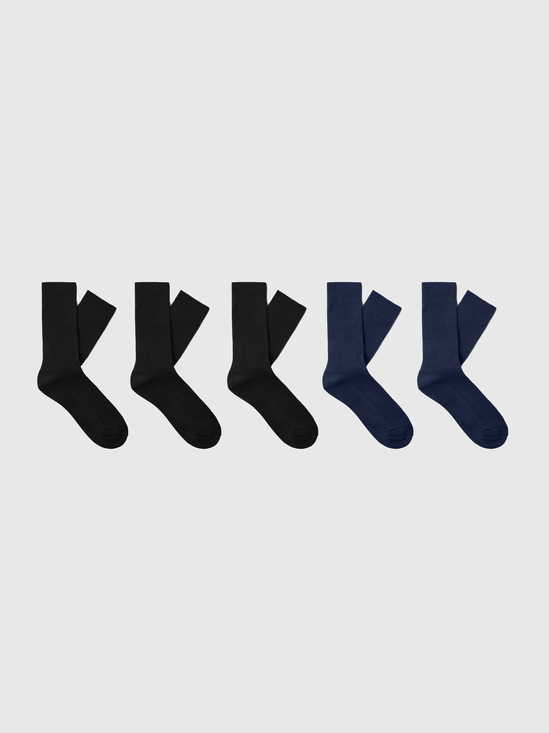 5 PACK SOCKS, Black, highres