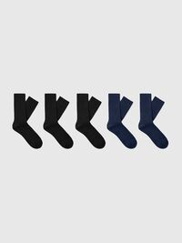 5 PACK SOCKS, Black, highres