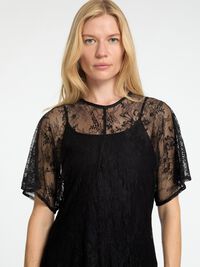 SPITZEN MIDIKLEID, Black, highres