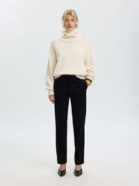 WOOL BLEND TURTLENECK, Egret, highres