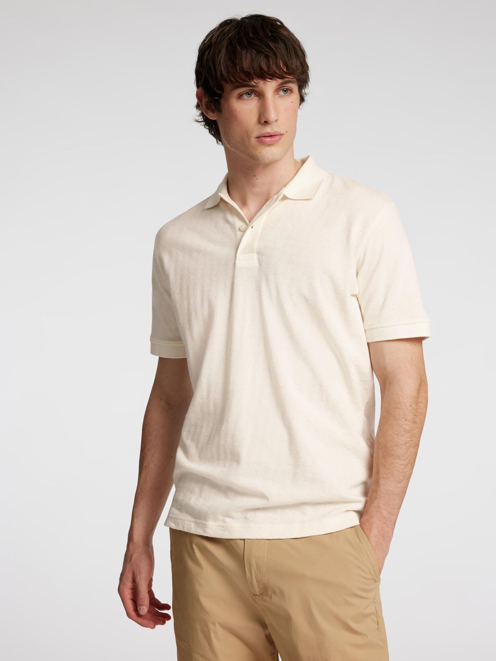 TEJIDO DE JACQUARD POLO, Egret, highres