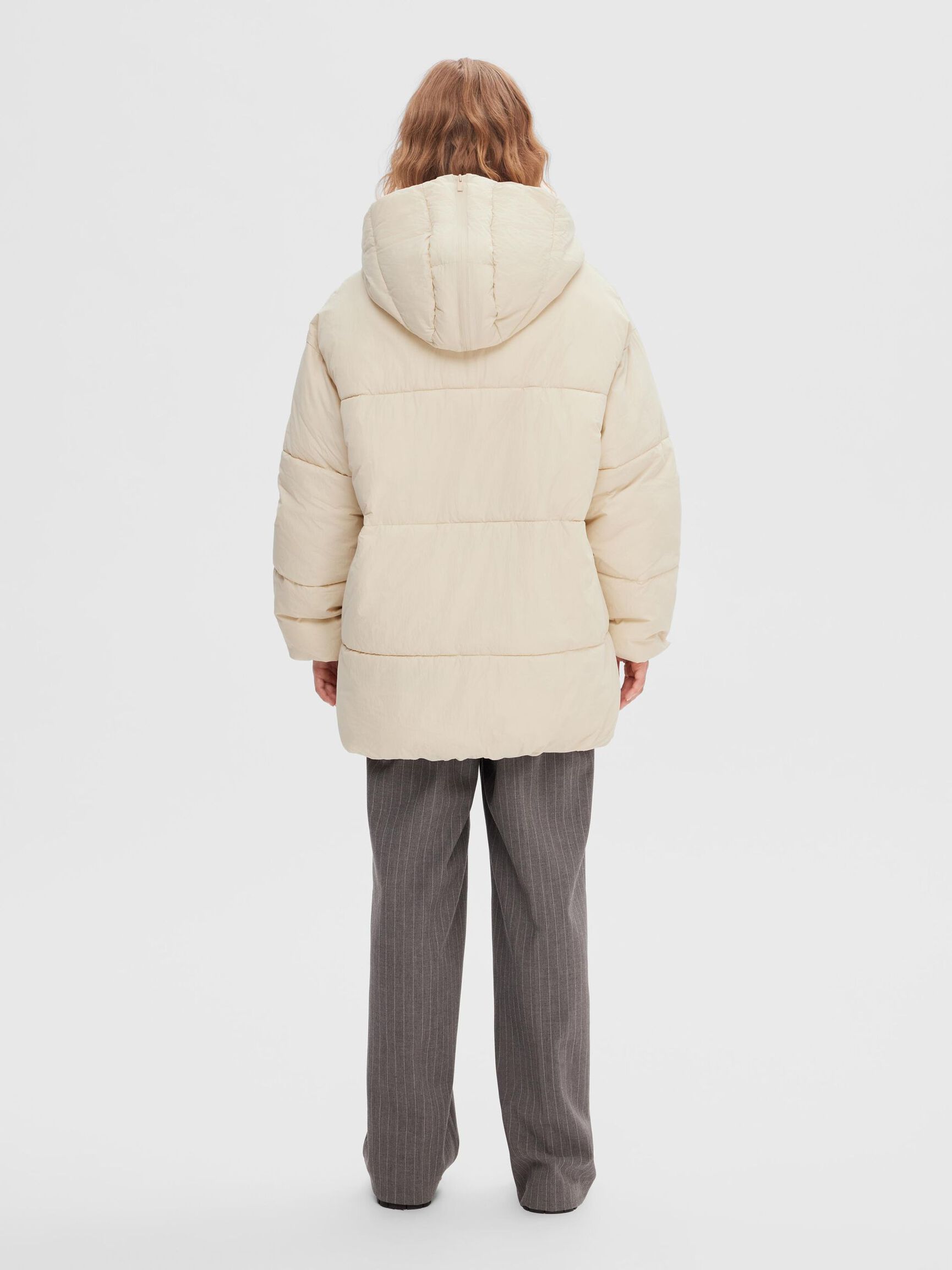 ADJUSTABLE PUFFER JACKET, Sandshell, highres