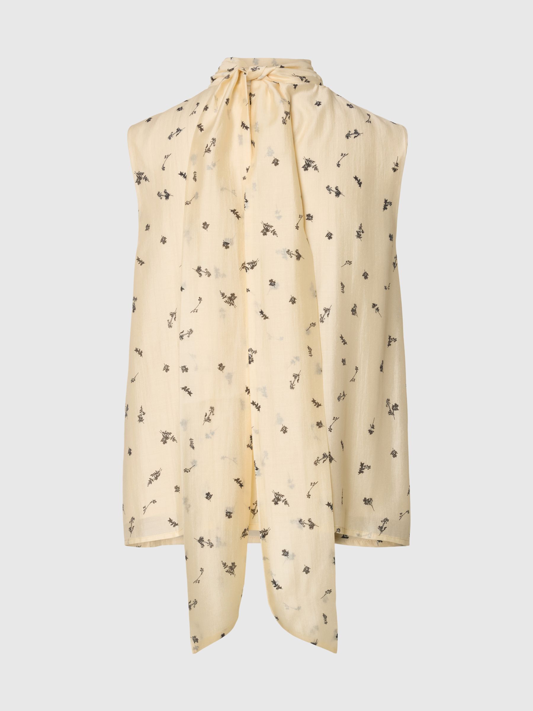 PRINTED SLEEVELESS TOP, Angora, highres