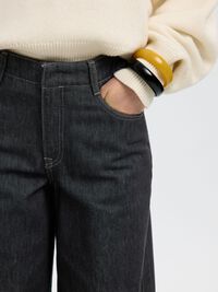 JEANS A GAMBA AMPIA, Dark Grey Denim, highres