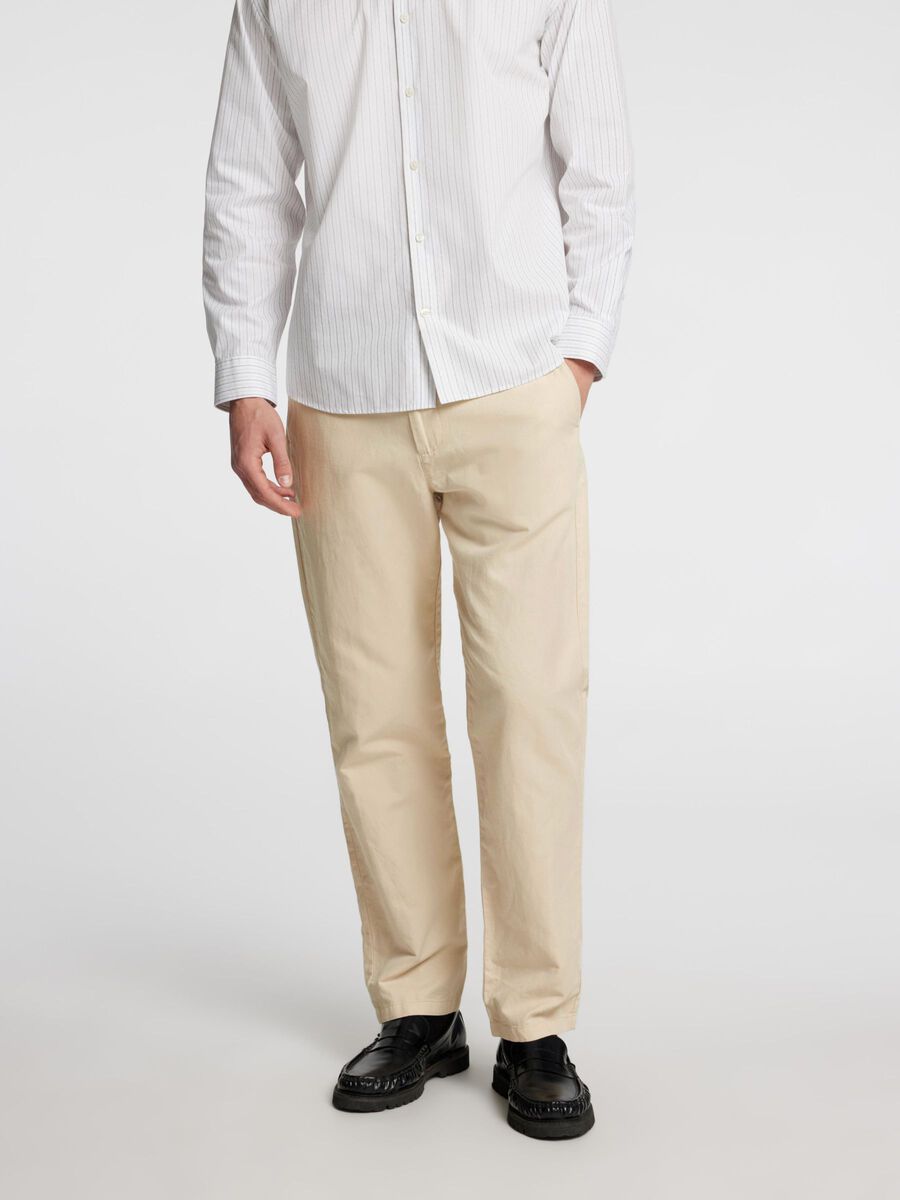 Selected 196 STRAIGHT FIT LEINENMIX HOSE, Oatmeal, highres - 16096754_Oatmeal_003.jpg