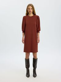 MINI SWEATSHIRT DRESS, Cherry Mahogany, highres