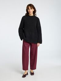 OVERSIZED WOOL BLEND JUMPER, Black, highres