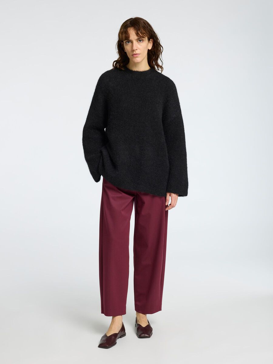Selected OVERSIZED WOOL BLEND JUMPER, Black, highres - 16095599_Black_005.jpg