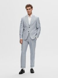 REGULAR FIT LEINENMIX BLAZER, Light Blue, highres