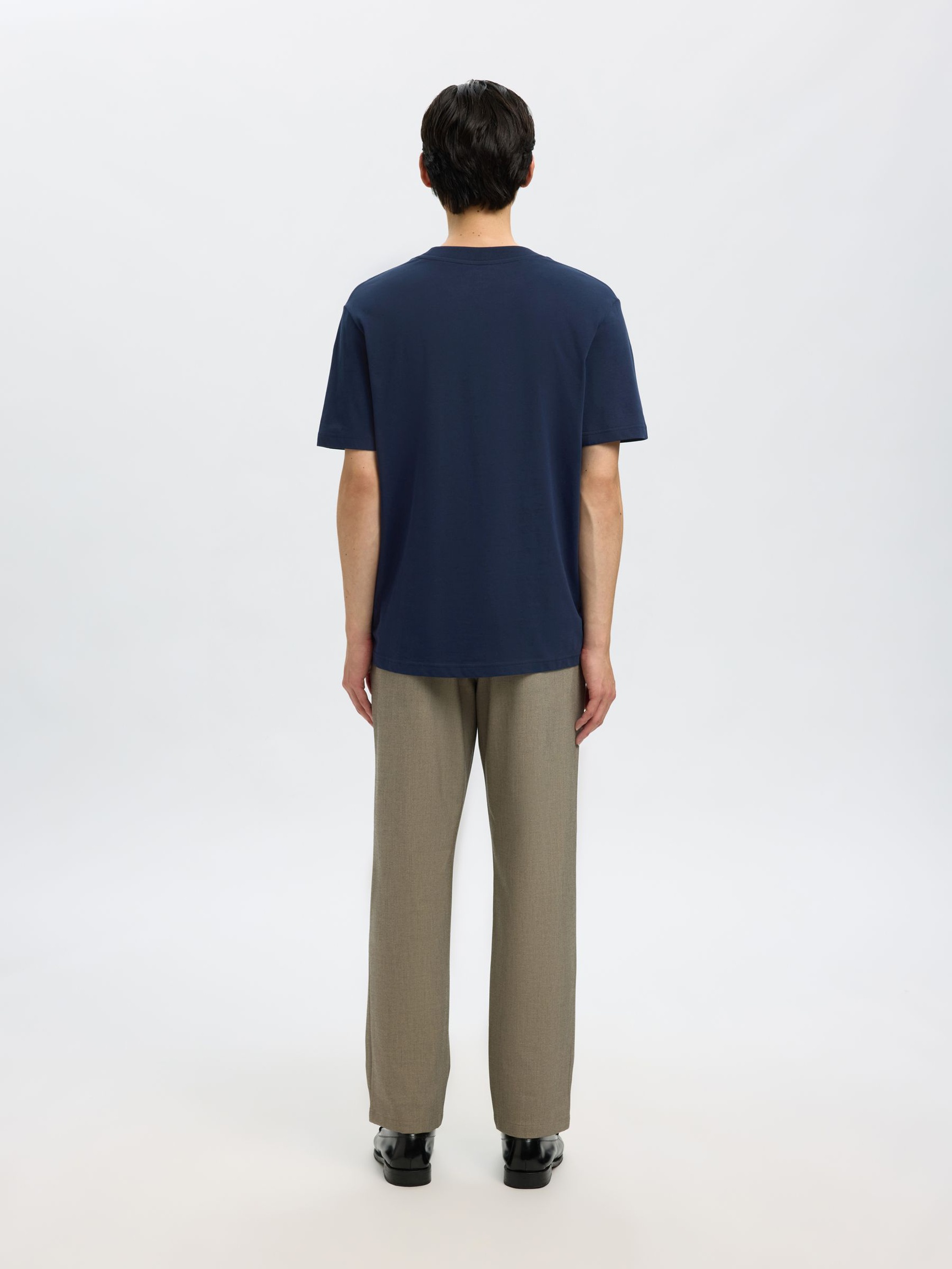 KORTÆRMET AFSLAPPET FIT T-SHIRT, Navy Blazer, highres