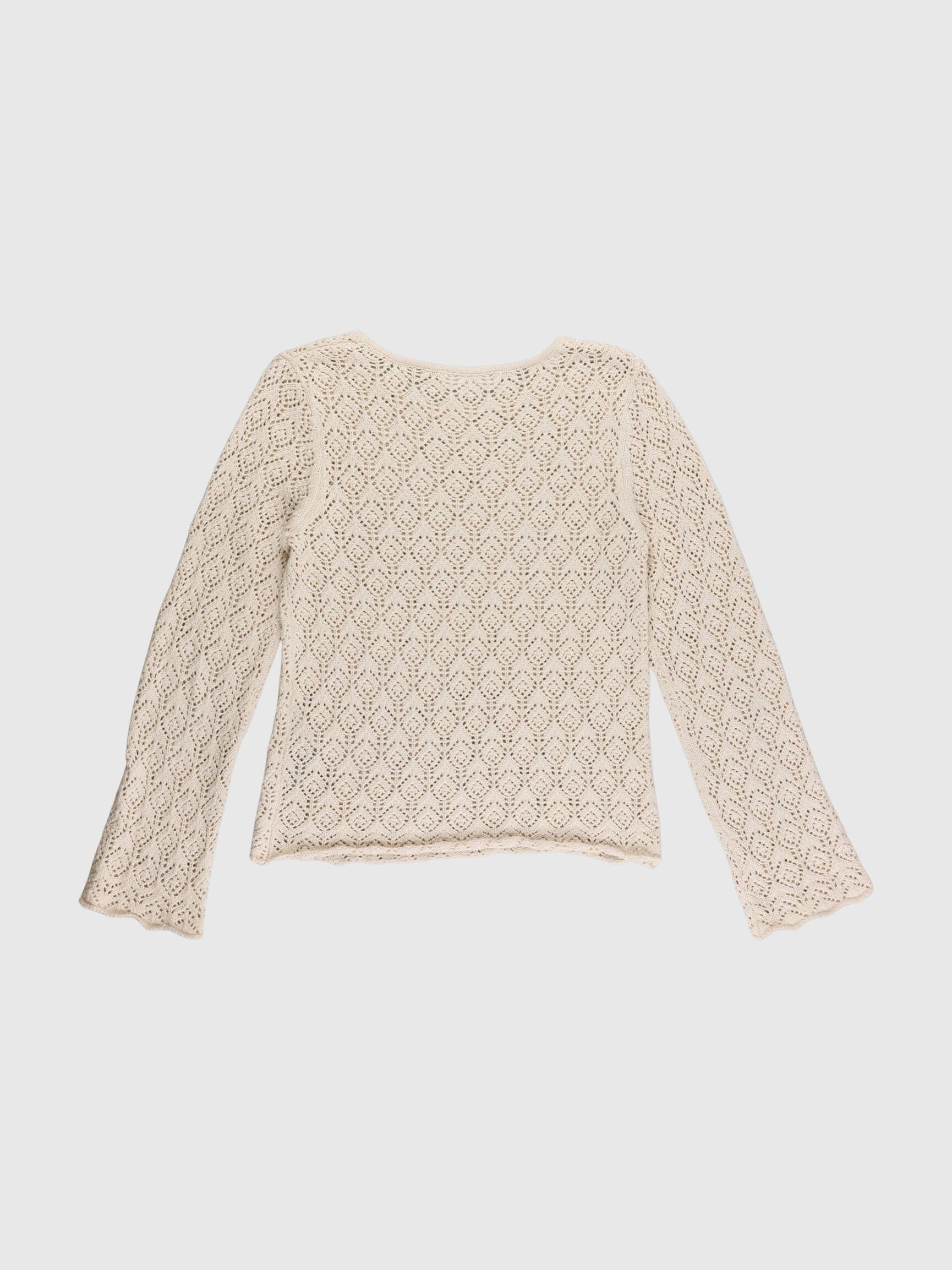 LONG SLEEVED KNITTED TOP, Birch, highres