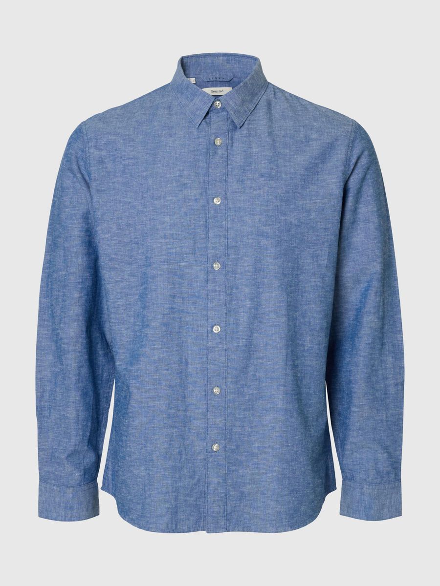 Selected LONG SLEEVED SHIRT, Medium Blue Denim, highres - 16078867_MediumBlueDenim_001.jpg