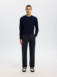 100% MERINO WOOL PULLOVER, Navy Blazer, highres