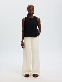 PANTALONI GAMBA AMPIA, Egret, highres
