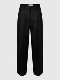 JAMBE EXTRA-LARGE PANTALON TAILLE HAUTE, Black, highres