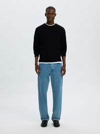 100% MERINOULD STRIKTRØJE, Black, highres
