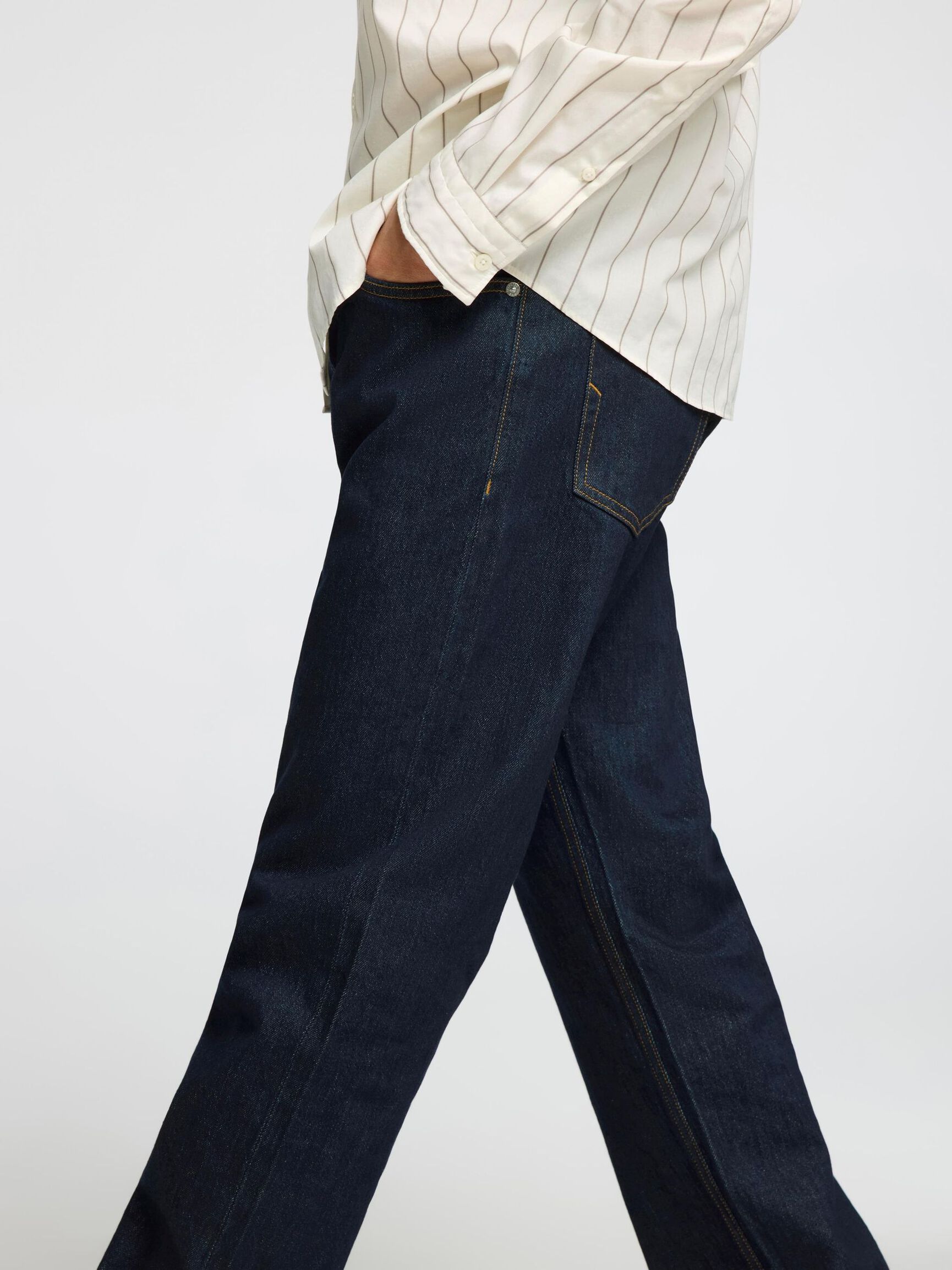 196 STRAIGHT FIT JEANS, Dark Blue Denim, highres