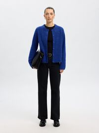 ULDBLANDING STRIKKET CARDIGAN, Dazzling Blue, highres