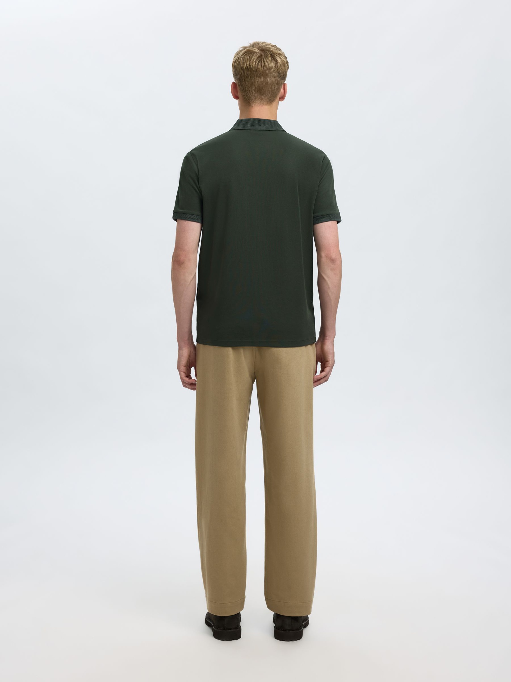 ZIPPER GEBREIDE POLO, Deep Forest, highres