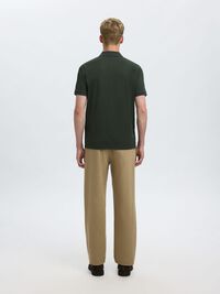 ZIPPER POLO SHIRT, Deep Forest, highres