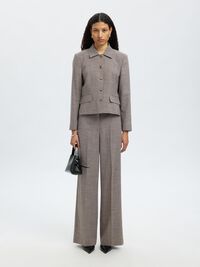 KORT GETAILEERD BLAZER, Dark Sand Melange, highres