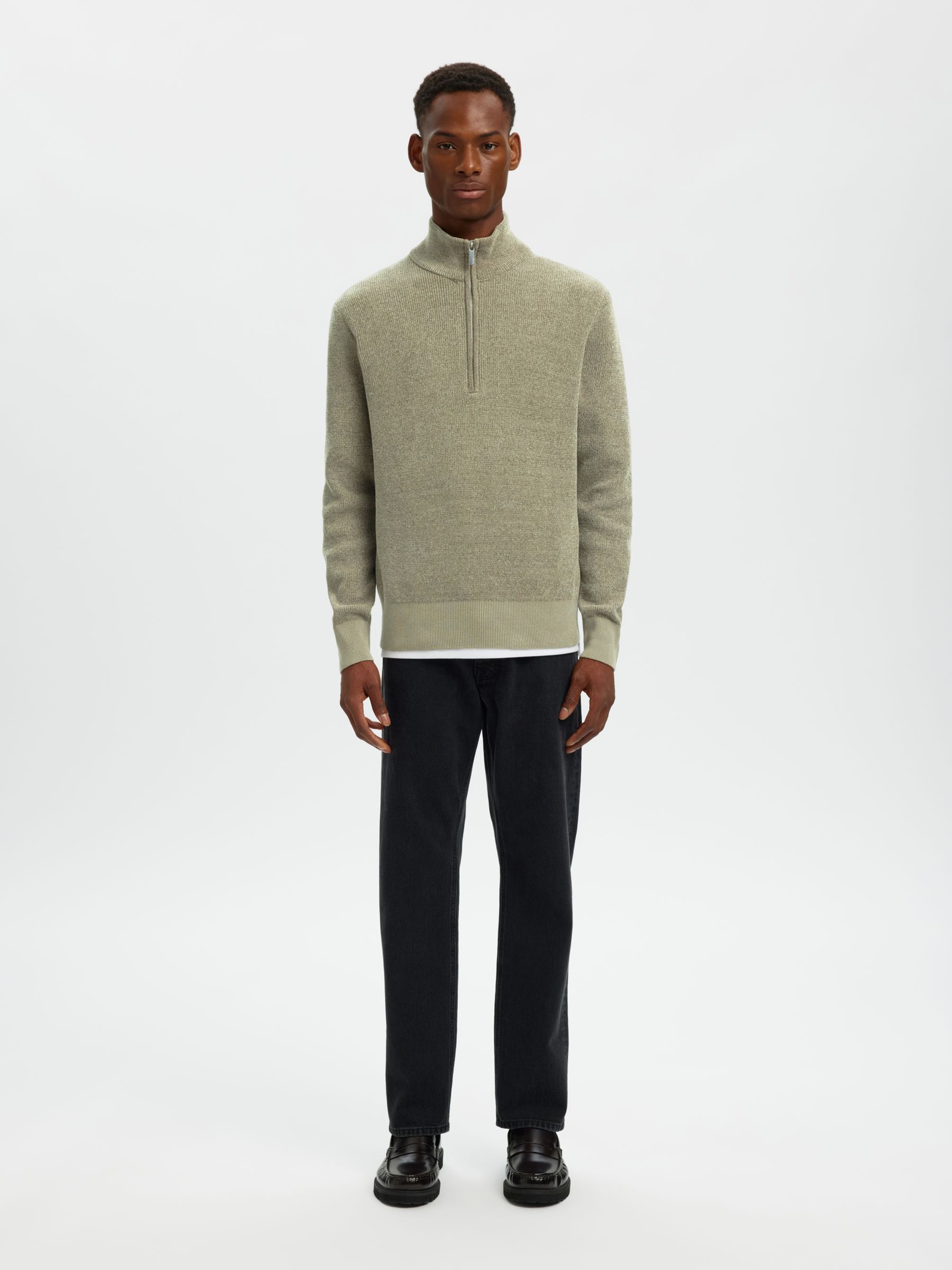 HIGH NECK REISSVERSCHLUSS PULLOVER, Vetiver, highres