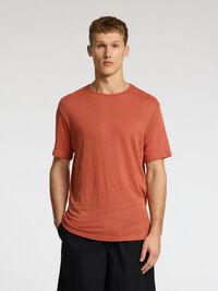 LINNEN T-SHIRT, Etruscan Red, highres