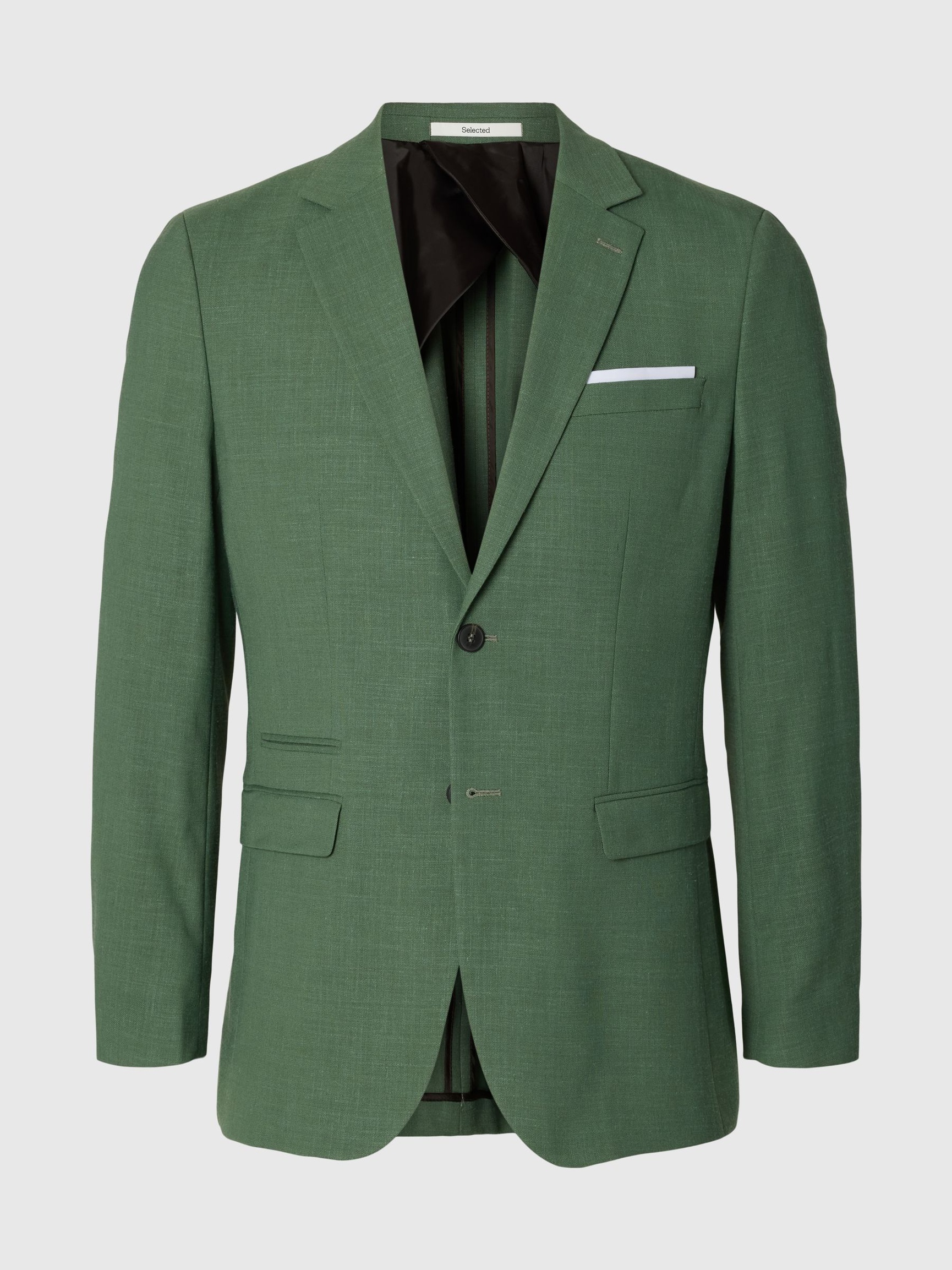 SLIM FIT EINREIHIGER BLAZER, Olive Green, highres