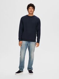 VISCOSE BLEND SWEATSHIRT, Sky Captain, highres