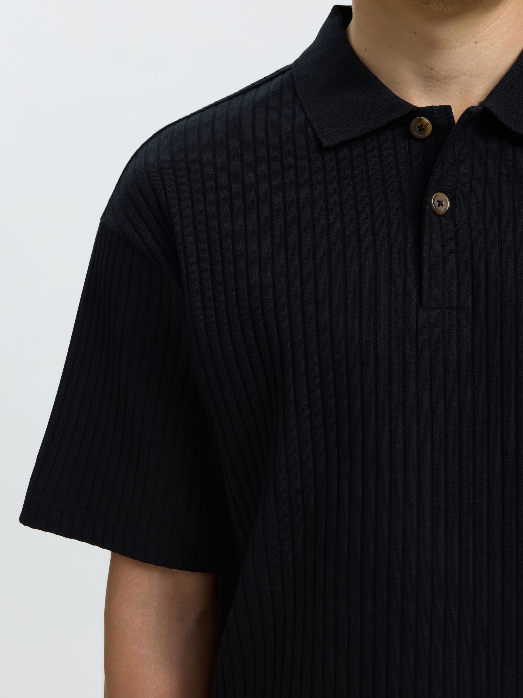 RELAXED FIT GERIBBELD POLO, Black, highres