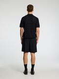 Selected KORTE MOUWEN GEBREIDE POLO, Black, highres - 16097564_Black_004.jpg