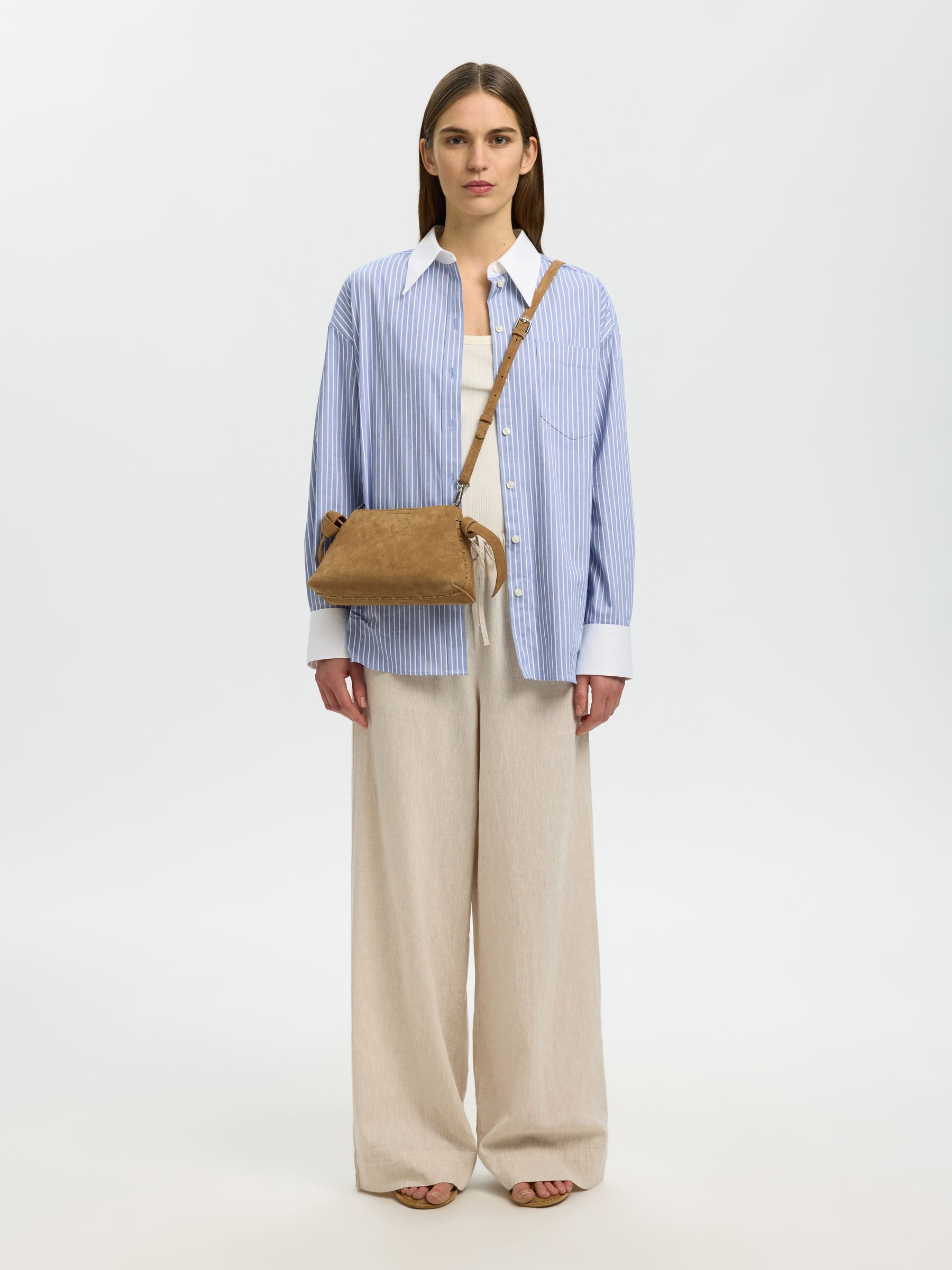 SMALL SUEDE BAG, Tan, highres