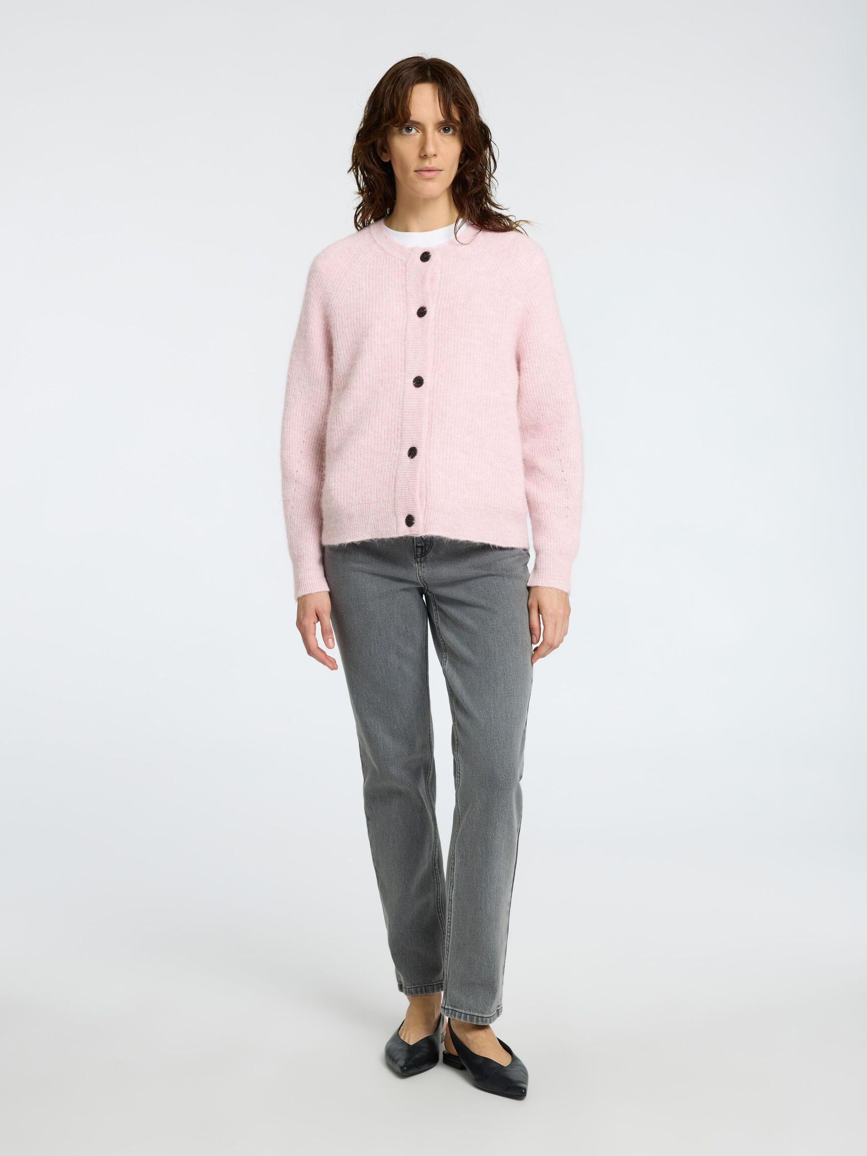 LANGE MOUWEN VEST, Bleached Mauve, highres