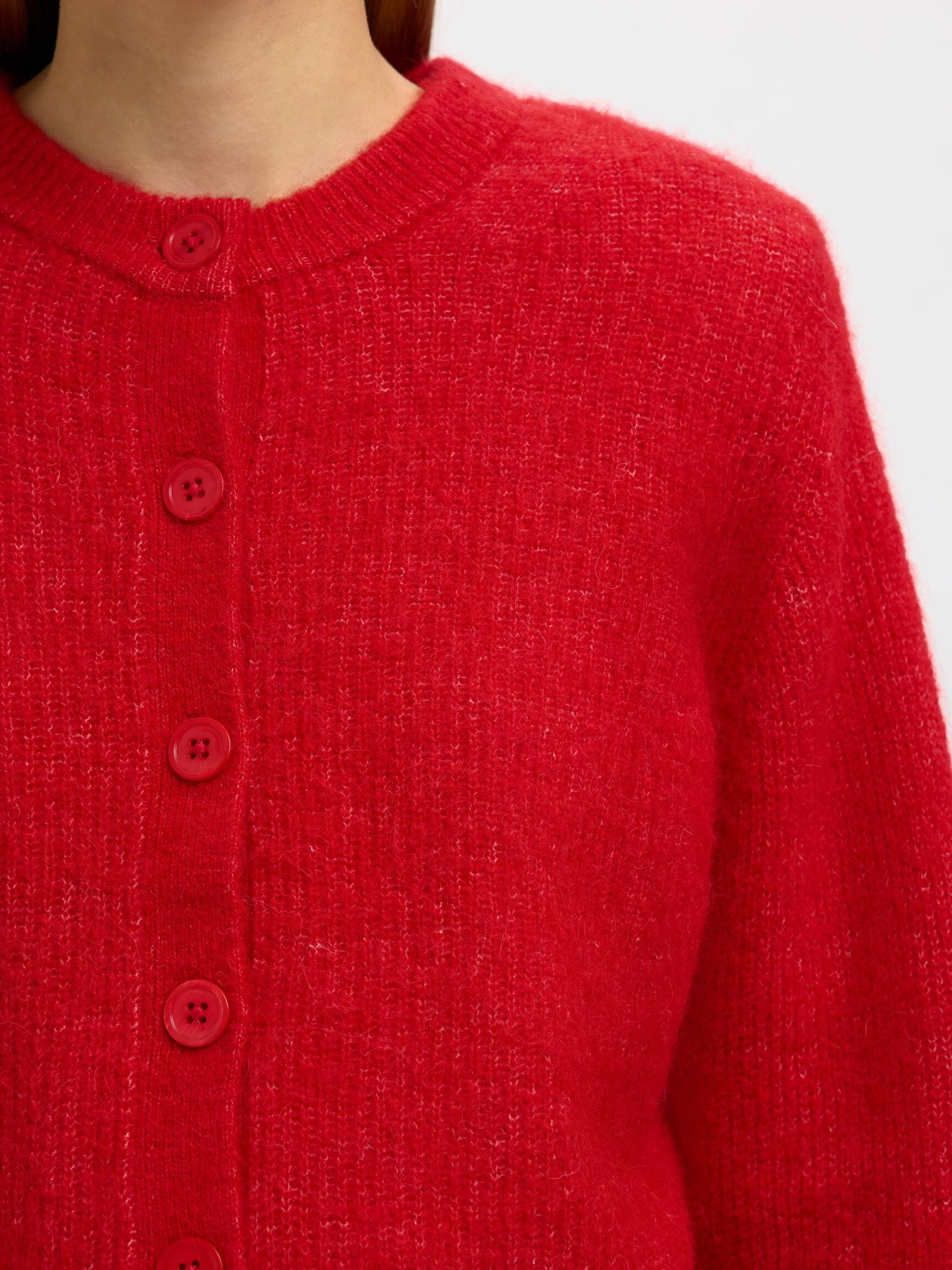 WOOL BLEND CARDIGAN, Equestrian Red, highres