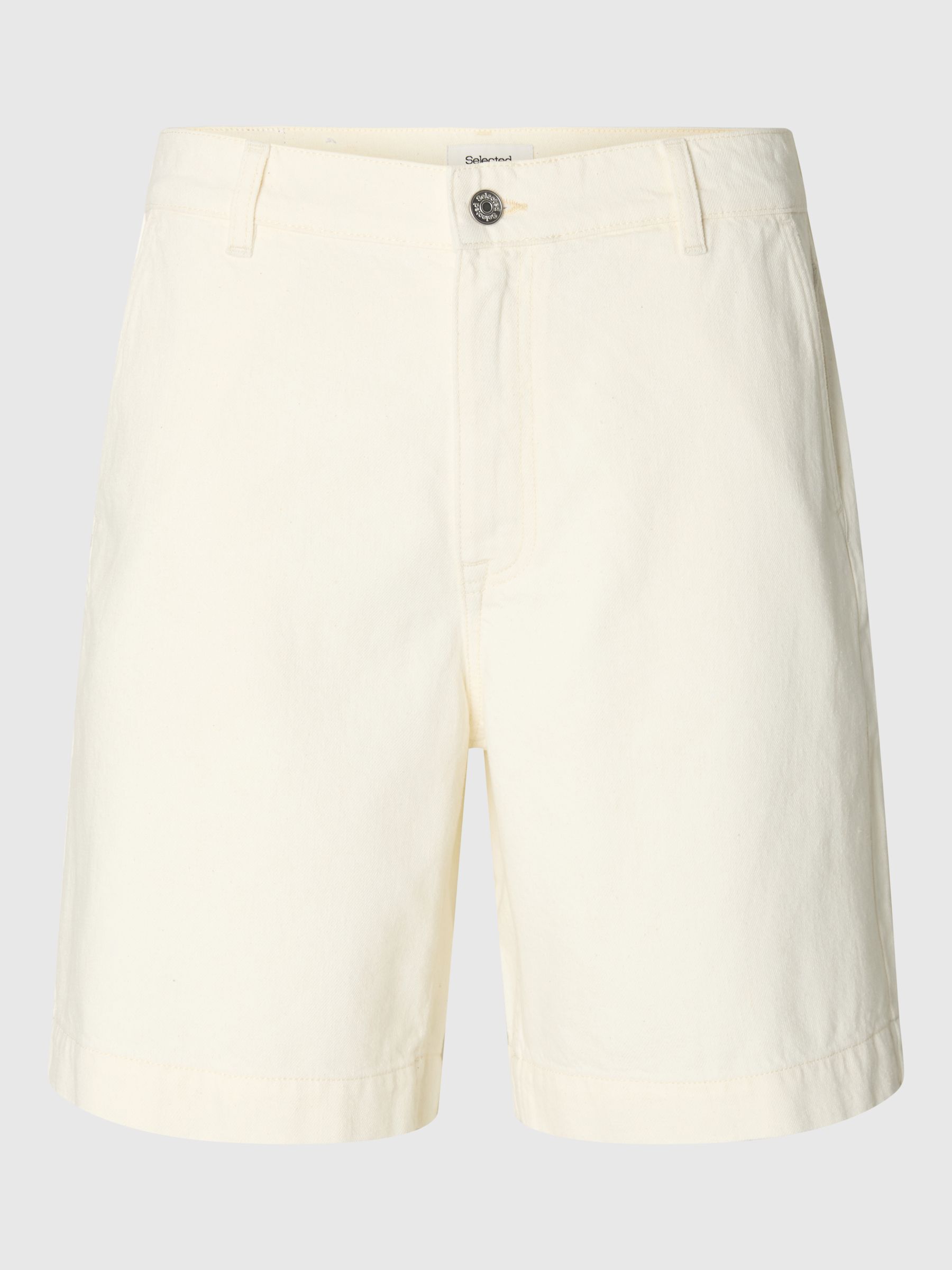 LOOSE FIT DENIM SHORTS, Ecru, highres