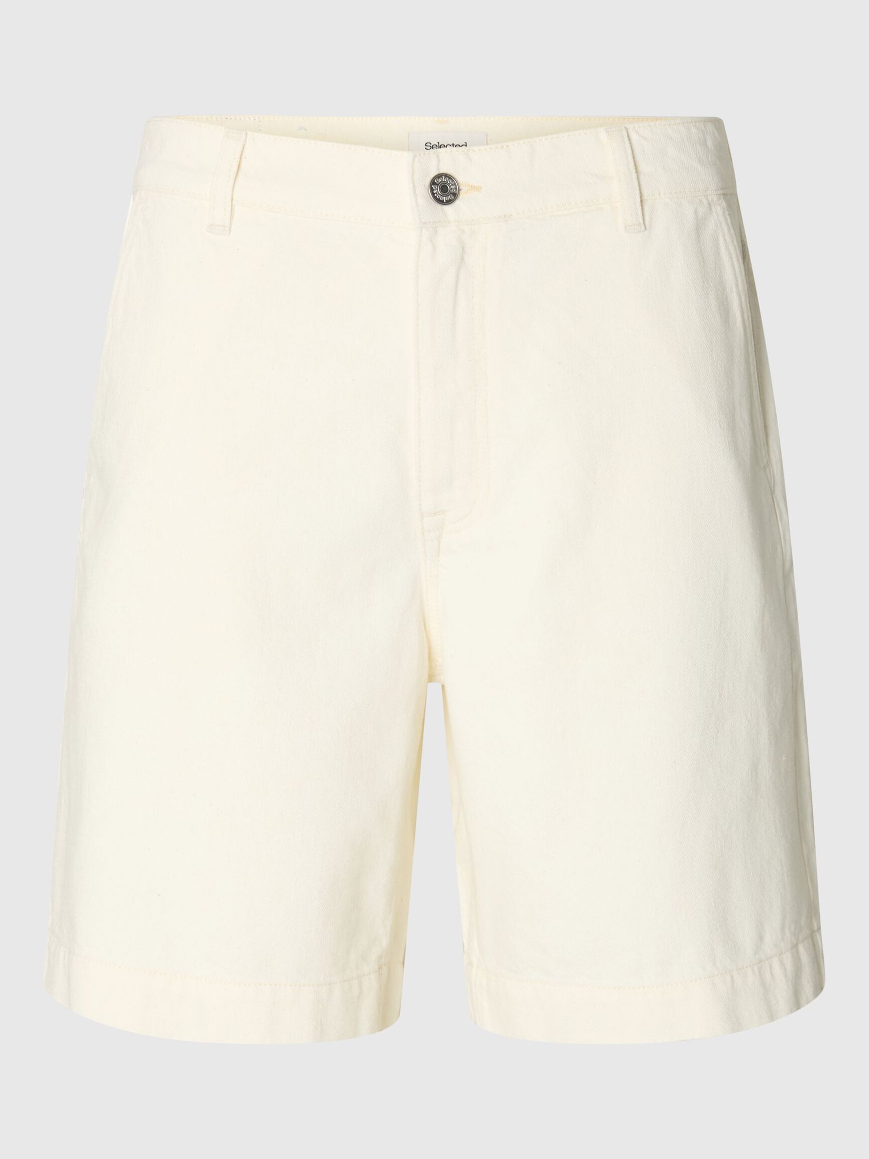 LOOSE FIT DENIM SHORTS, Ecru, highres