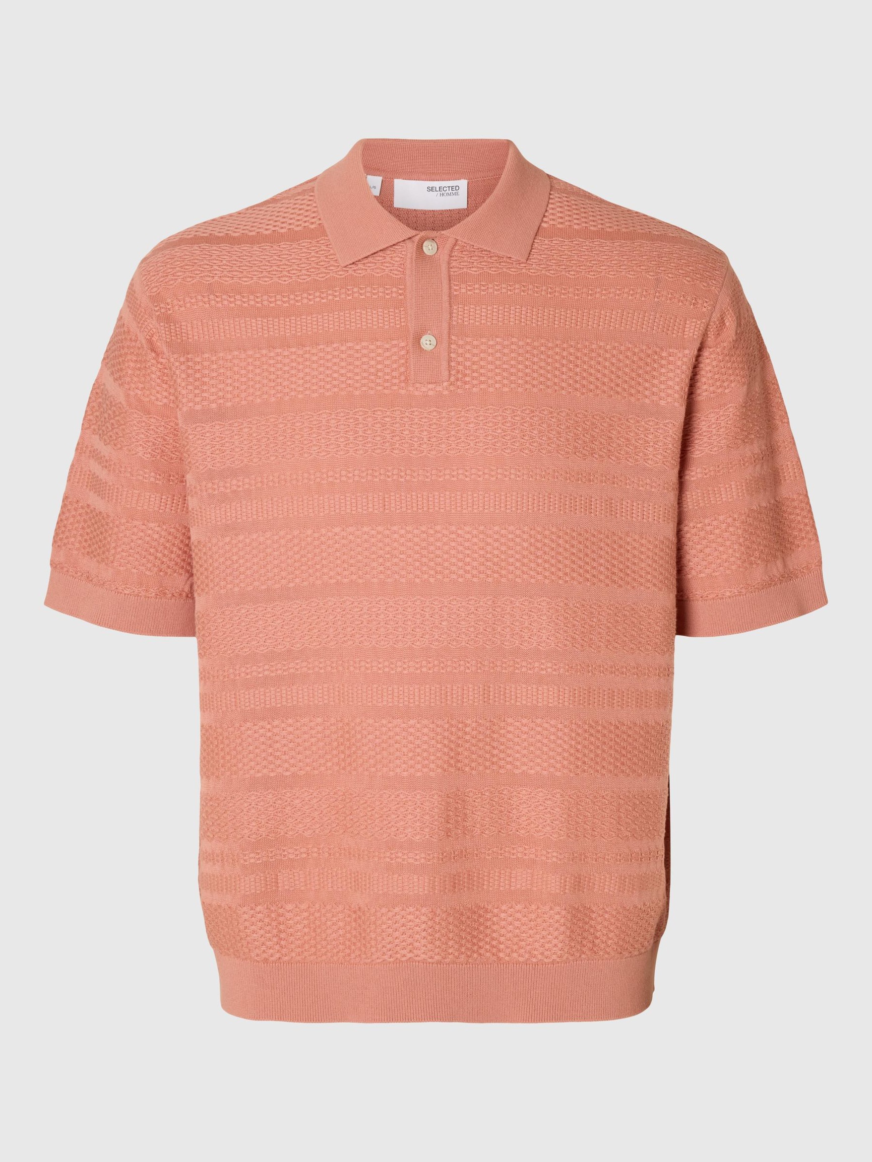 TEXTURÉ POLO EN MAILLE, Rose Dawn, highres