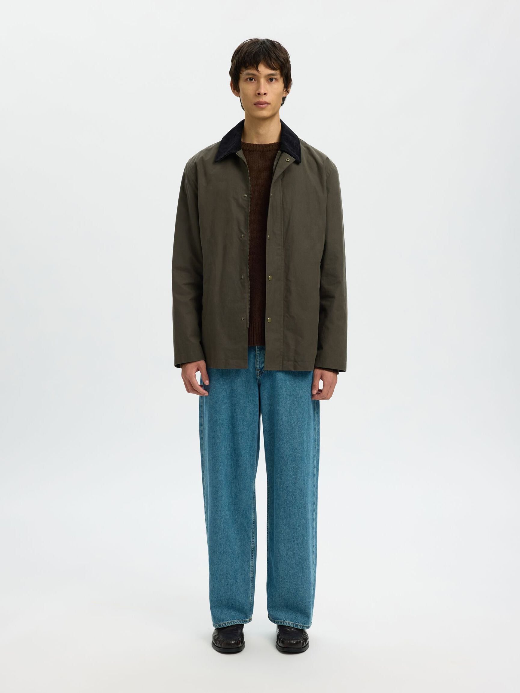 WAXED COTTON JACKET, Grape Leaf, highres