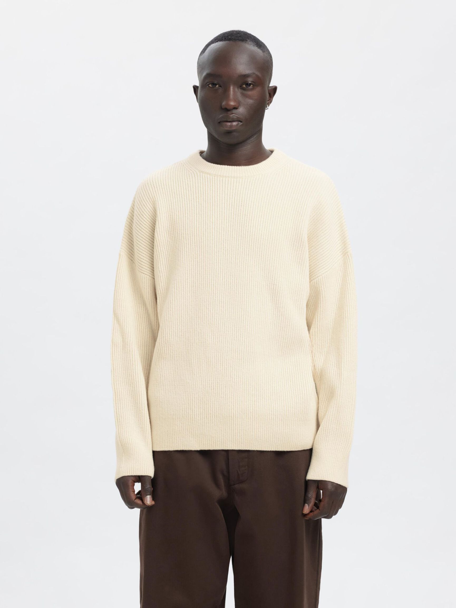 OVERSIZED  KNITTED JUMPER, Snow White, highres